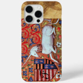 ユニコーン中世フローラ,茶色の羊皮紙モノグラム Case-Mate iPhoneケース (裏面)
