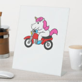 ユニコーン乗用オートバイTシャツマおもしろいジカルアン 台座サイン (インサイチュ)