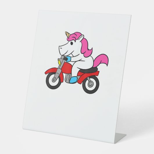 ユニコーン乗用オートバイTシャツマおもしろいジカルアン 台座サイン (正面)