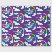 ユニコーン乗馬ナルワル ラッピングペーパー (フラット)