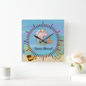 ユニコーン人魚の壁時計 スクエア壁時計 (ホーム)