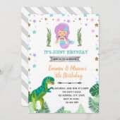 ユニコーン人魚恐竜プールパーティー 招待状 (正面/裏面)