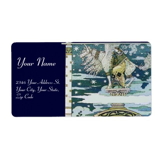 ユニコーン付き女性 ラベル (正面)