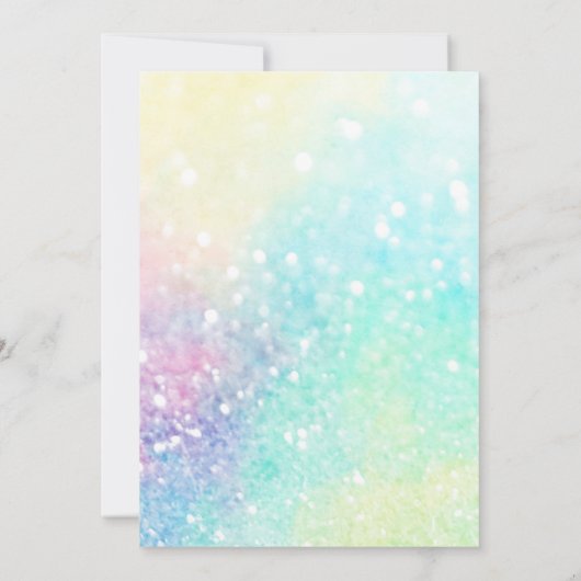 ユニコーン保持バルーン誕生日 招待状 (裏面)