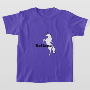ユニコーン信じデザイン – 女子Tシャツ Tシャツ
