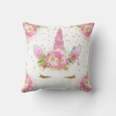 ユニコーン入り開花リバーシブル枕 クッション (裏面)