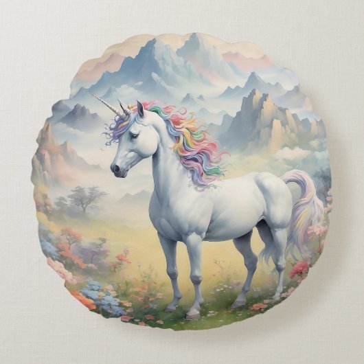 ユニコーン円枕 ラウンドクッション (正面)
