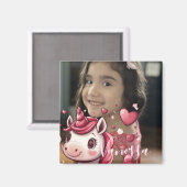 ユニコーン写真バレンタインデーのマグネット マグネット (正面/裏面)