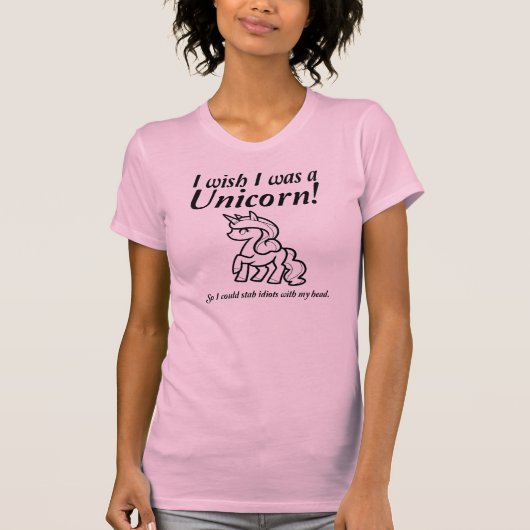 ユニコーン刺しTシャツ 冗談 Tシャツ (正面)