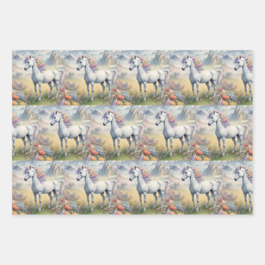 ユニコーン包装紙フラットシート ラッピングペーパーシート (正面3)