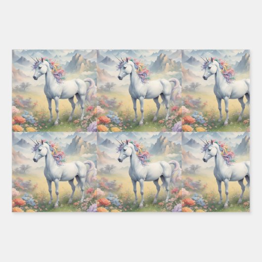 ユニコーン包装紙フラットシート ラッピングペーパーシート (正面2)