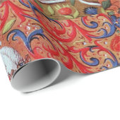 ユニコーン及びアンティークフローラモチーフ ラッピングペーパー (ロールコーナー)