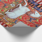 ユニコーン及びアンティークフローラモチーフ ラッピングペーパー (角)