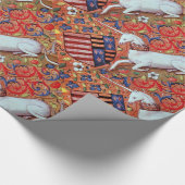 ユニコーン及びアンティークフローラモチーフ ラッピングペーパー (角)