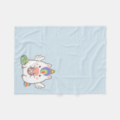 ユニコーン及びドーナツ フリースブランケット (正面(横))