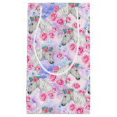 ユニコーン及びバラパターン スモールペーパーバッグ (正面)