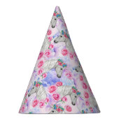 ユニコーン及びバラパターン パーティーハット (右)