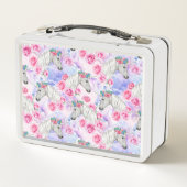 ユニコーン及びバラパターン メタルランチボックス (裏面)