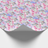 ユニコーン及びバラパターン ラッピングペーパー (角)