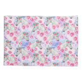 ユニコーン及びバラパターン 枕カバー (裏面-左)