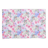 ユニコーン及びバラパターン 枕カバー (正面右)