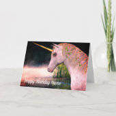 ユニコーン及びミストファンタジー誕生日カード カード (正面)