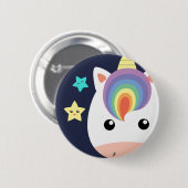 ユニコーン及び星 缶バッジ (正面&裏面)