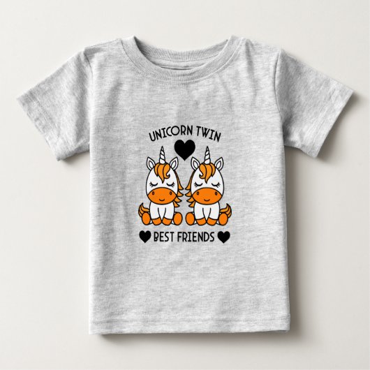 ユニコーン双子の姉妹 ベビーTシャツ (正面)