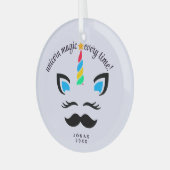 ユニコーン名オーナメント-カスタムクリスマスプレゼント ガラスオーナメント (正面左)