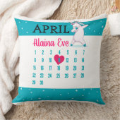 ユニコーン名カレンダー誕生日装飾用クッション クッション (ブランケット)