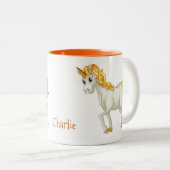 ユニコーン名前をカスタムするマグ ツートーンマグカップ (正面右)