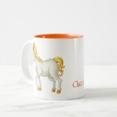 ユニコーン名前をカスタムするマグ ツートーンマグカップ (正面左)