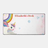 ユニコーン名前をカスタムする ガーリー デスクマット (正面)