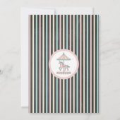 ユニコーン回転木馬ベビーシャワー招待状ガールピンク 招待状 (裏面)