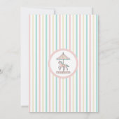 ユニコーン回転木馬ベビーシャワー招待状ピンクミント 招待状 (裏面)