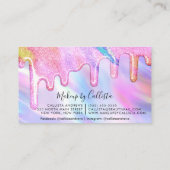 ユニコーン型ホログラフィック厚いグリッタードリップスメーク 名刺 (裏面)