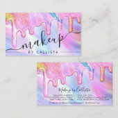 ユニコーン型ホログラフィック厚いグリッタードリップスメーク 名刺 (正面/裏面)