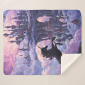 ユニコーン城の絵画アート シェルパブランケット (正面(横))