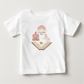 ユニコーン城の虹の少女シャツ | おとぎ話 ベビーTシャツ (正面)