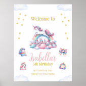 ユニコーン城虹の魔法のポスター歓迎サイン ポスター (正面)