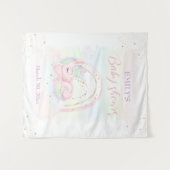 ユニコーン女の子の赤ちゃんシャワー背景タペストリー タペストリー (正面(横))