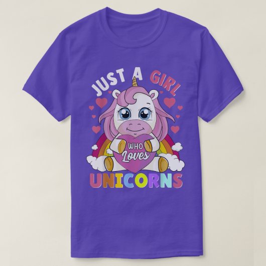 ユニコーン好きな女の子Wかわいいユニコーン Tシャツ (デザイン正面)