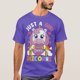 ユニコーン好きな女の子Wかわいいユニコーン Tシャツ
