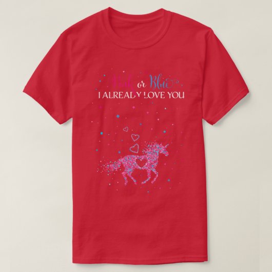 ユニコーン妊娠を男女で明らかにする Tシャツ (デザイン正面)