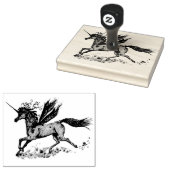 ユニコーン妖精ペガソスペガコーン植物フラワーホース ラバースタンプ (押印)