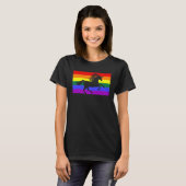 ユニコーン威厳のあるラブパーティーLGBTQゲイプライド国旗 Tシャツ (正面フル)
