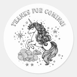 ユニコーン子供の誕生日パーティーパーソナライズされたカラー ラウンドシール