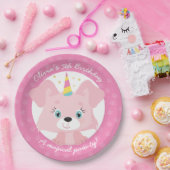 ユニコーン子犬の誕生日 ペーパープレート (パーティー)