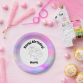 ユニコーン宇宙ハッピーバースデー ペーパープレート (パーティー)