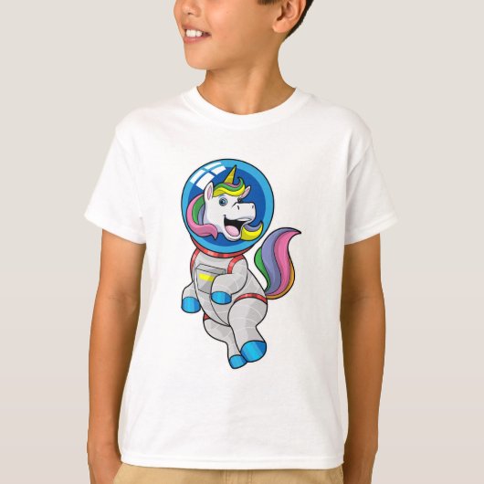 ユニコーン宇宙飛行士宇宙 Tシャツ (正面)